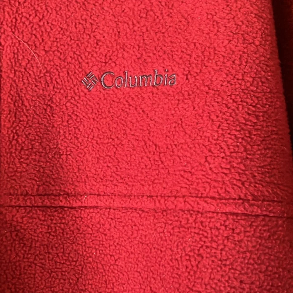 Columbia Men’s Red Fleece Full Zip Jacket w/Zippered Pockets Sz XL